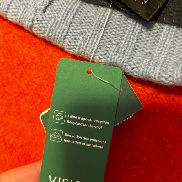 Unisex baby blue 100% lambswool ribbed tuque hat NWT - Picture 6 of 11